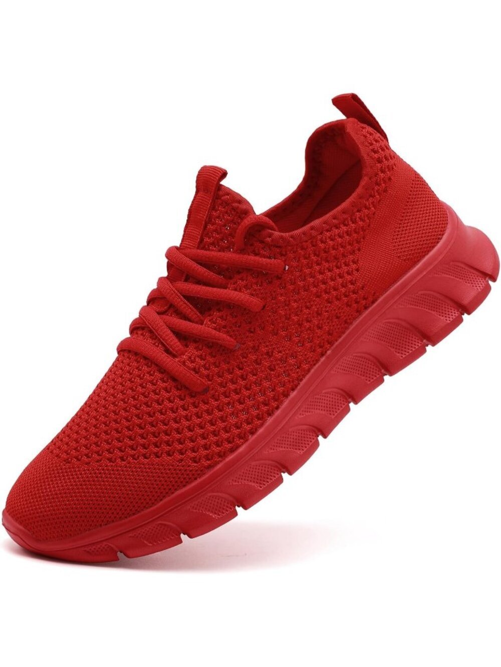 Men's Red Workout Athletic Lightweight Casual Sport Slip On Walking Sneaker